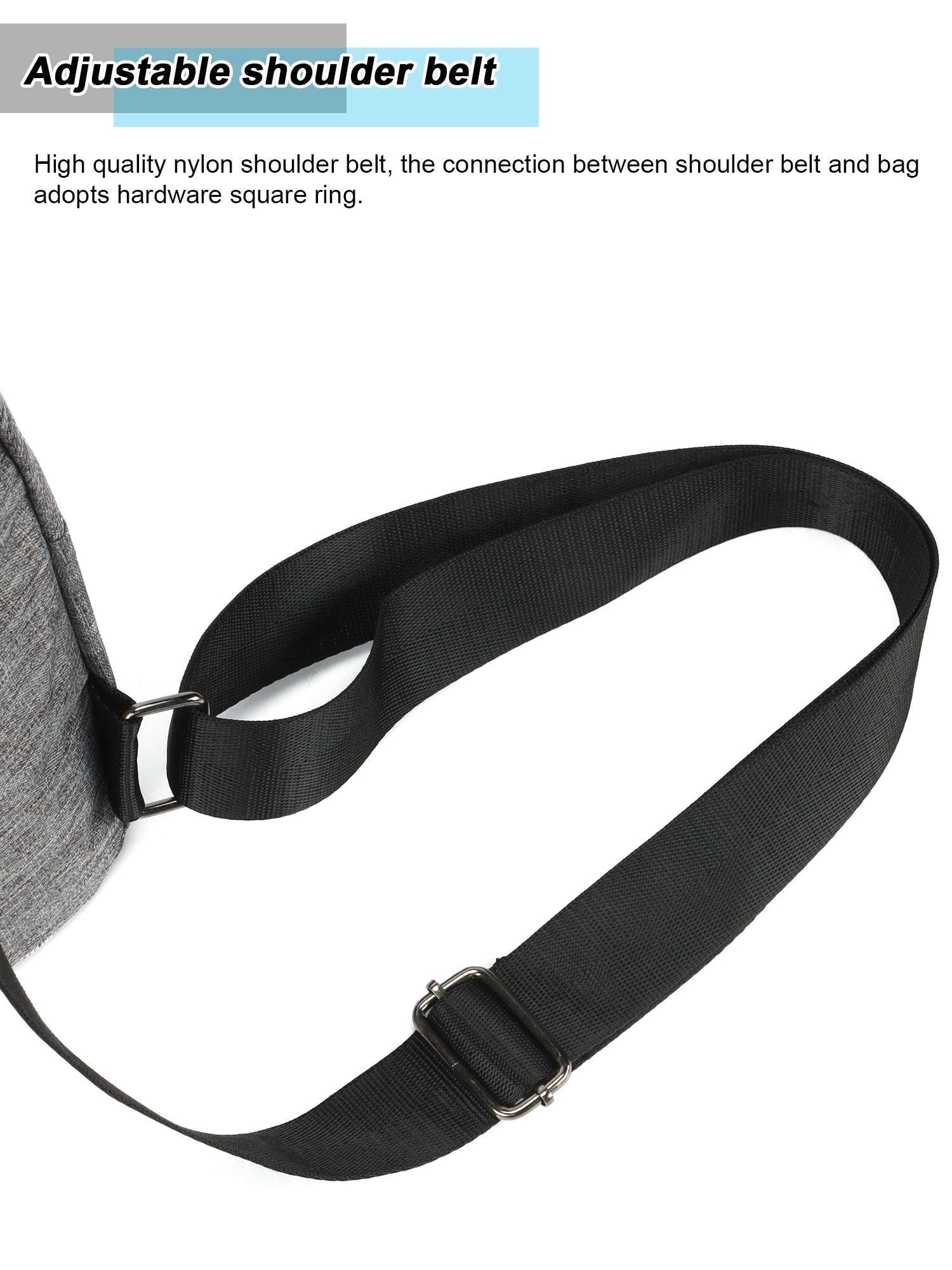 Small Casual Sling Bag Crossbody Backpack with Adjustable Shoulder Strap Black & Gray X3672