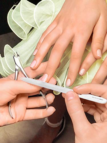 6pc Stainless Steel Manicure Set in Gray Suede Case G895