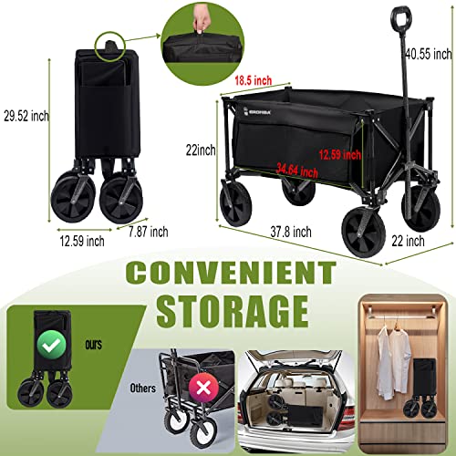 Black Collapsible Utility Wagon with 300 lbs Capacity G359