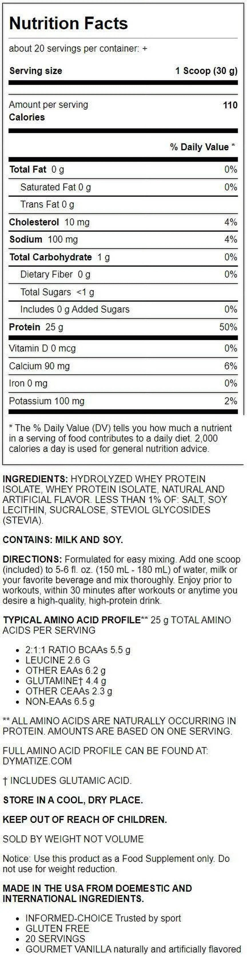 Gourmet Vanilla Hydrolyzed Whey Isolate Protein Powder, 20 Servings U6752