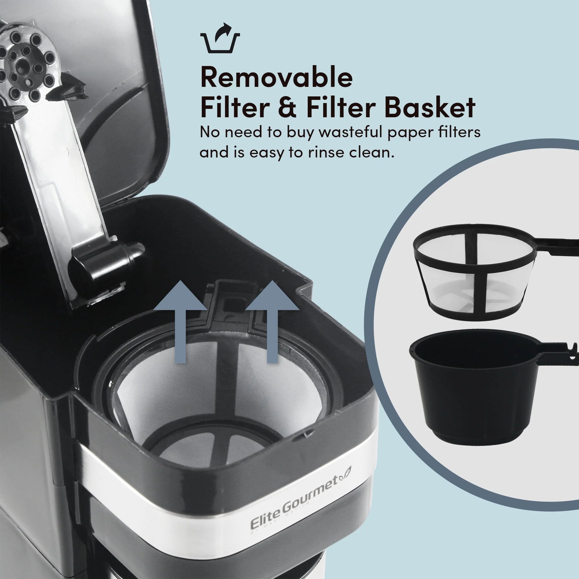 Single Serve Coffee Maker with Stainless Steel Travel Mug R261