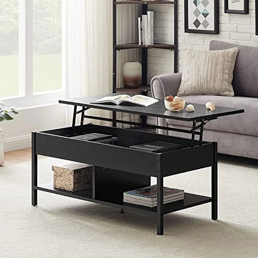 Brown Lift Top Coffee Table with Hidden Compartment H23787