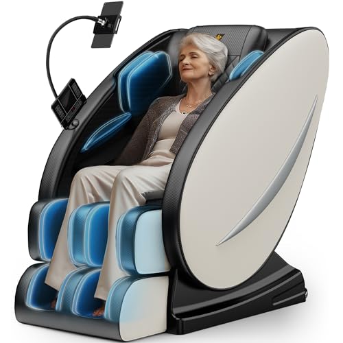 Black Faux Leather Full Body Massage Chair Recliner with Heat Therapy P77017