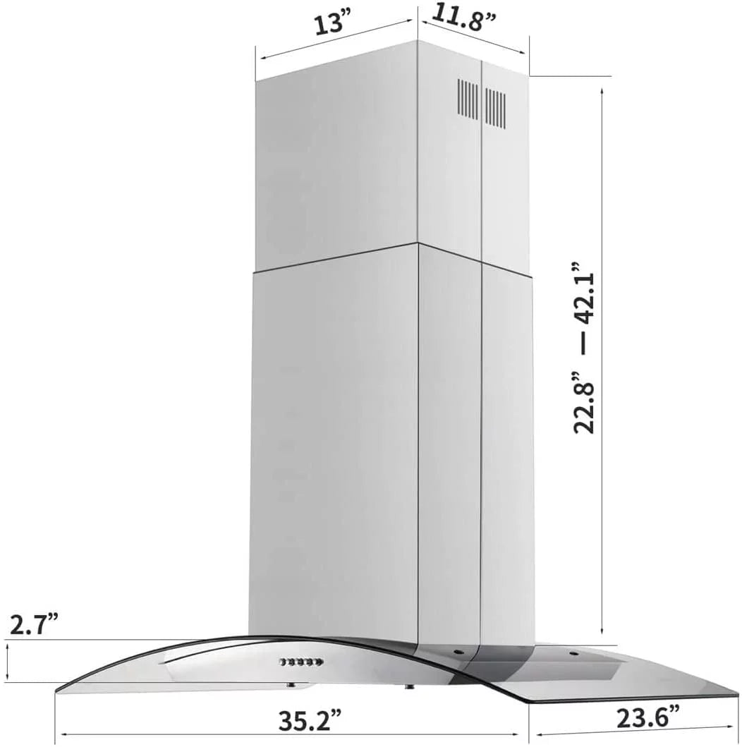 36 inch Kitchen Range Hood with Aluminum Filter Tempered Glass M73741
