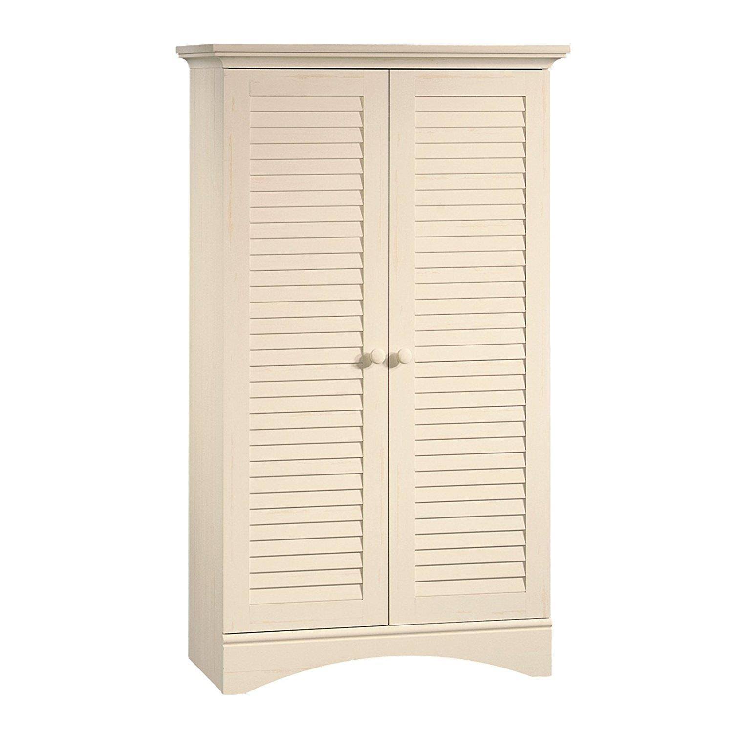 Antiqued White Storage Cabinet N278431