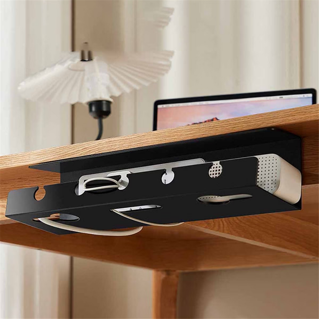 White Under Desk Cable Management Cable Tray with Clamp X65335