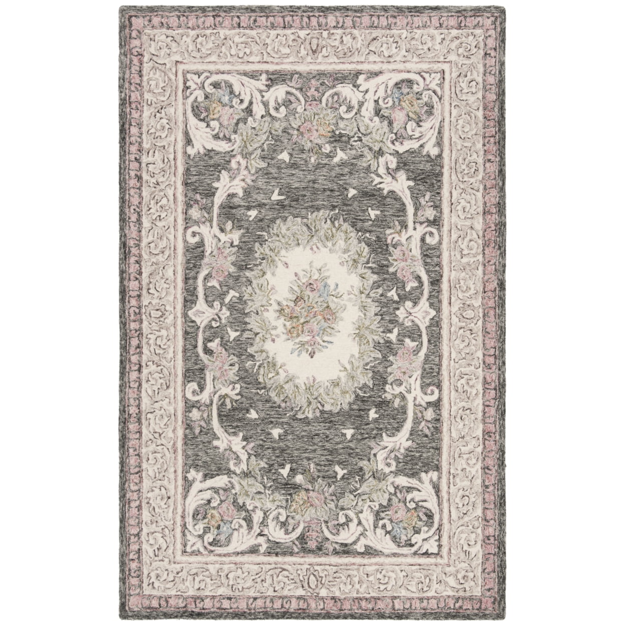 Ivory Charcoal Rug O6169
