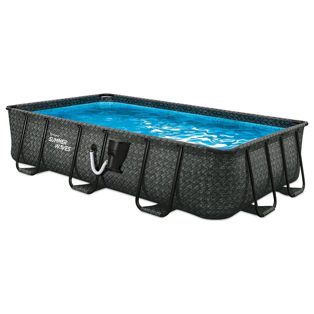 14 Foot Dark Elite Frame Rectangular Swimming Pool S64377
