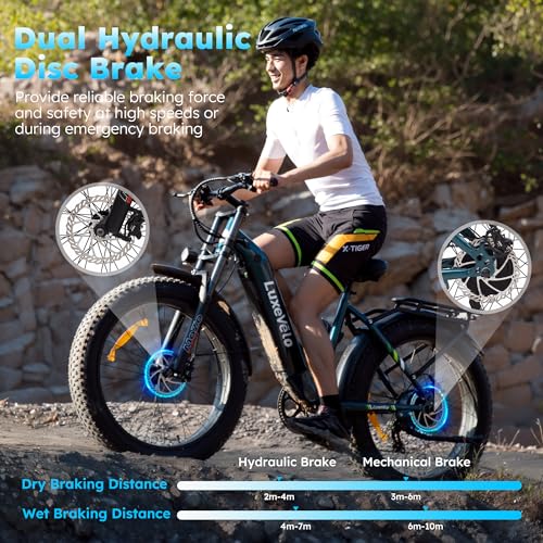 26"x4" Fat Tire Electric Mountain Bike with 1000W Peak Motor M439607