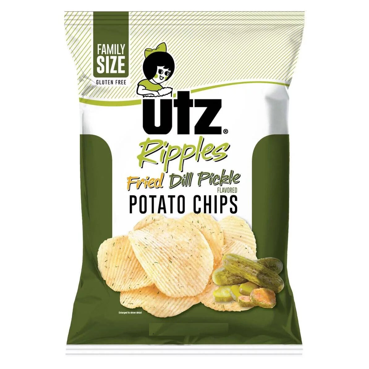 Fried Dill Pickle Flavored Potato Chips, 4-Pack 7.75 oz. B339