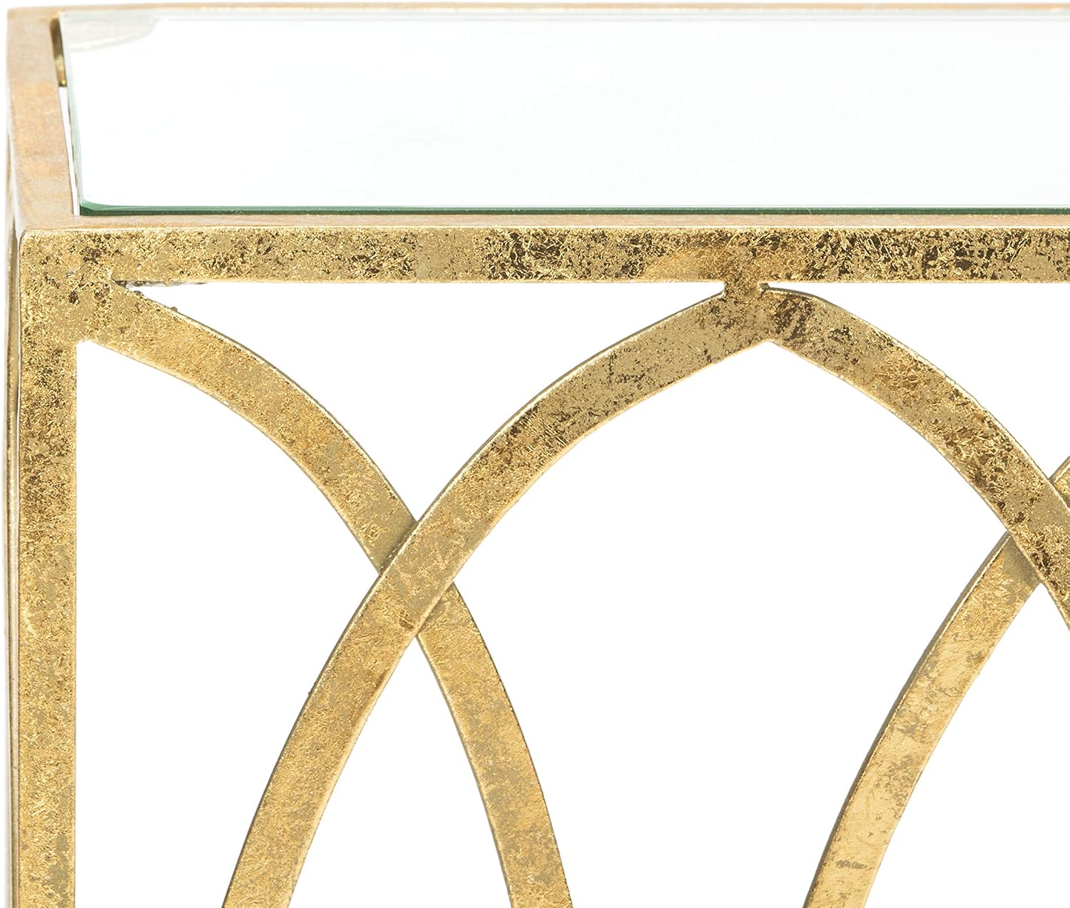 Gold Foil and Glass Console Table K21998