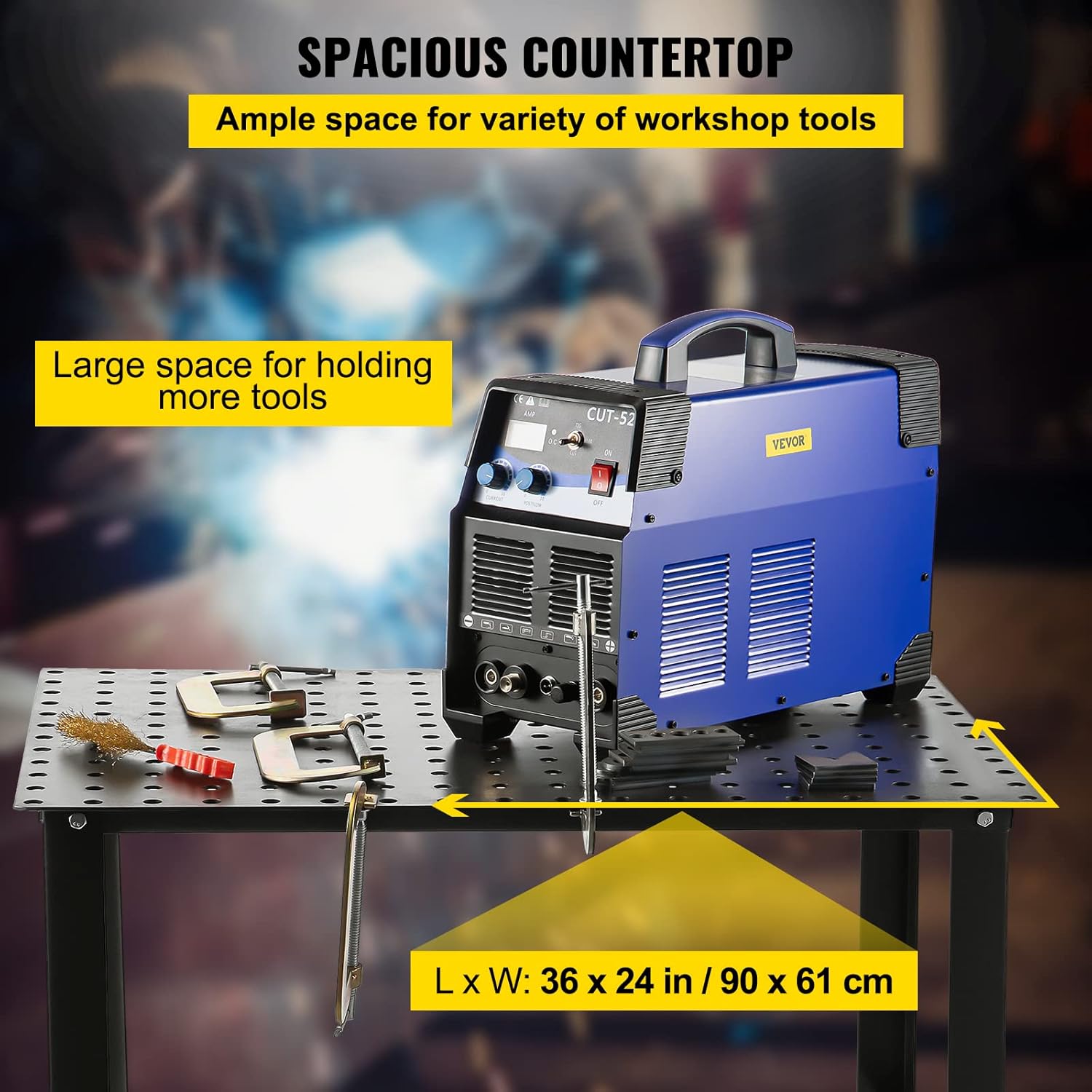 36" x 24" Adjustable Carbon Steel Welding Table U29061