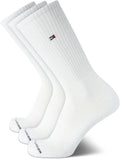 Mens Athletic Cushion Crew Socks (3 Pack), Size 7-12, White X729954
