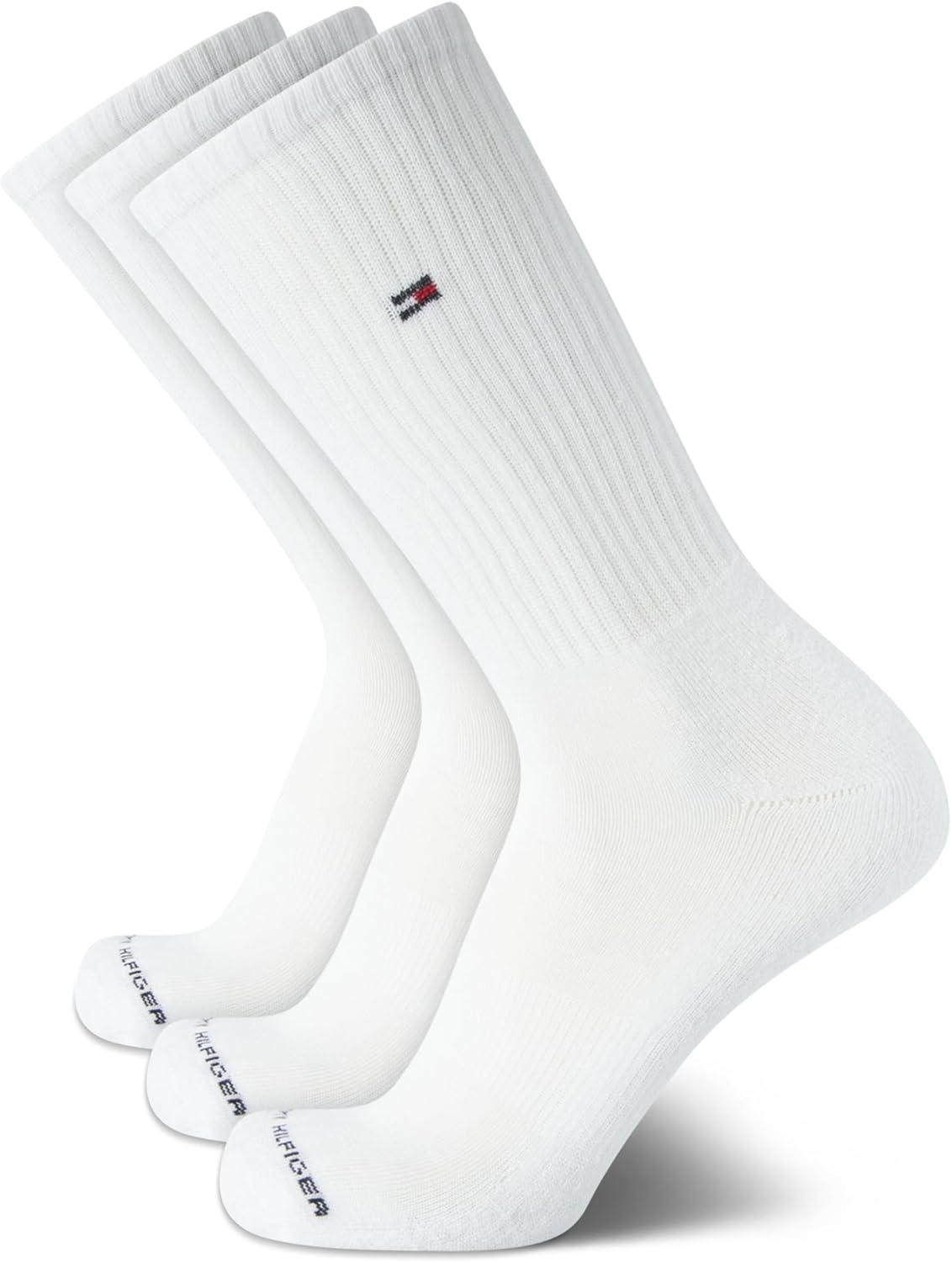 Mens Athletic Cushion Crew Socks (3 Pack), Size 7-12, White X729954