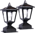 Black 15 Lumens Solar Post Lights (2 Pack) F313