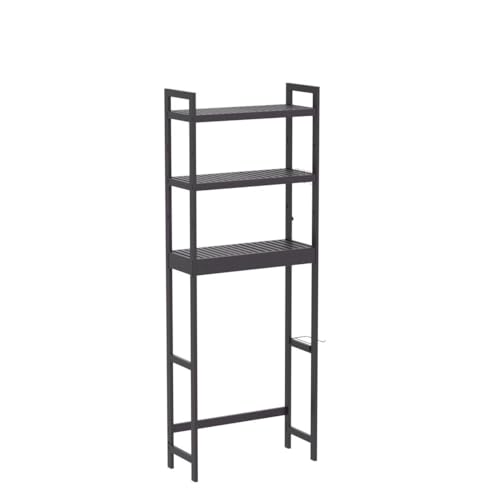 Bamboo 3-Tier Over The Toilet Storage Shelf with Paper Holder and 3 Hooks Z88641