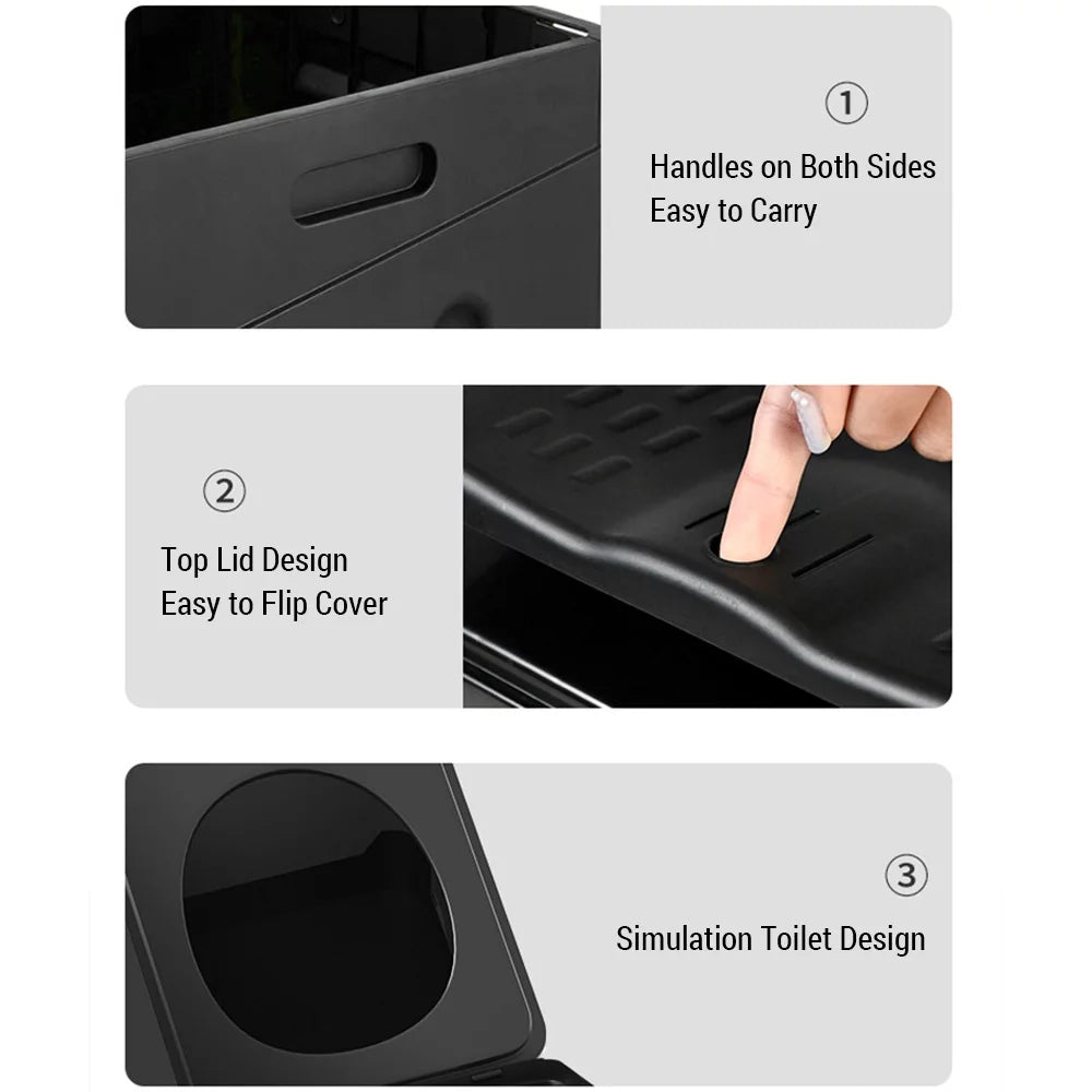 Folding Potty with Lid Portable Toilet S847