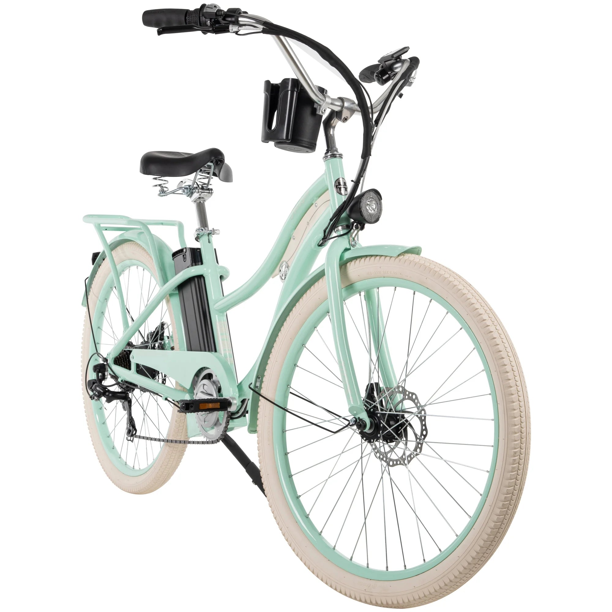 26-in 7-Spd Electric Cruiser Bike, Mint Green, 36V, 350W F1051