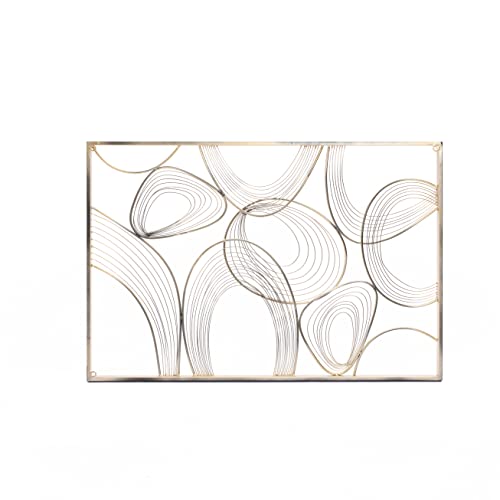 36" Gold Metal Wall Art with Black Frame G20572
