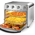 16QT Air Fryer Oven, 4 Slice Toaster Convection Air Fryer, Silver X119
