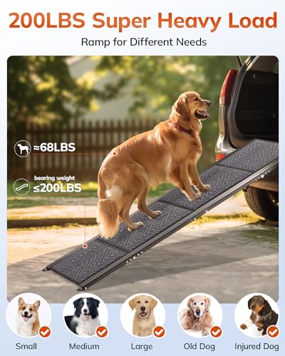63" Long 17" Wide Folding Pet Ramp with Non-Slip Carpet Surface G959642