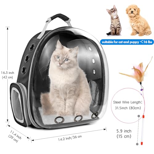 Black Expandable Cat Carrier Backpack D727