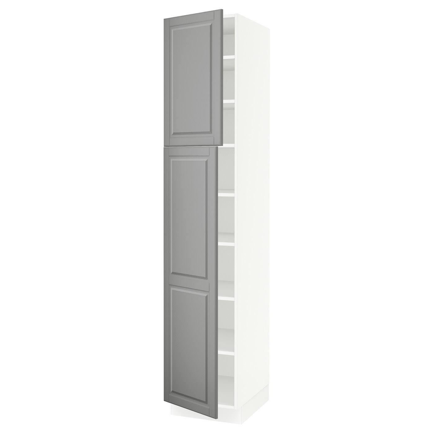 White Bodbyn Gray High Cabinet with shelves, 2 Doors L403960