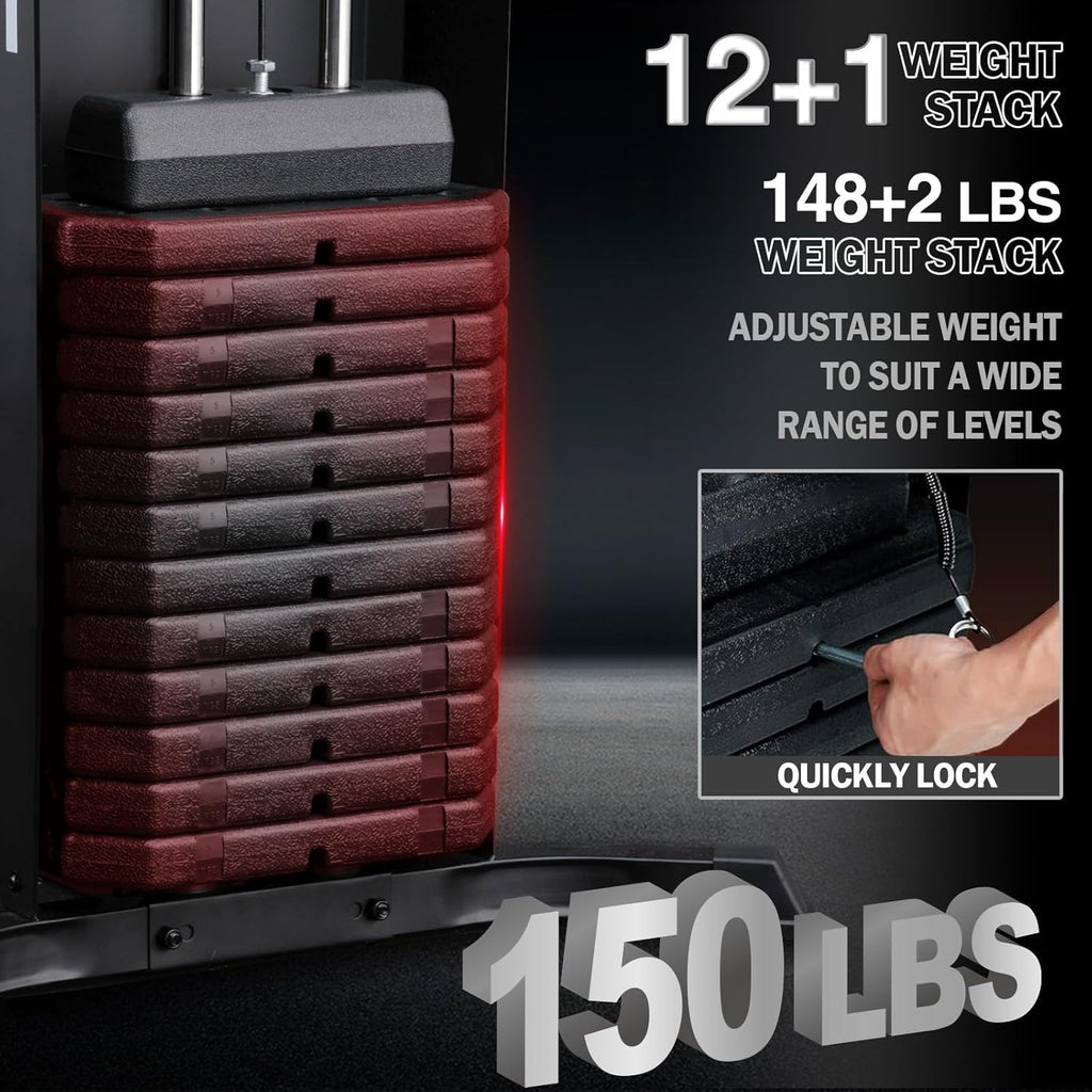 Multifunctional Home Gym Equipment with 150LBS Weight Stack F76327
