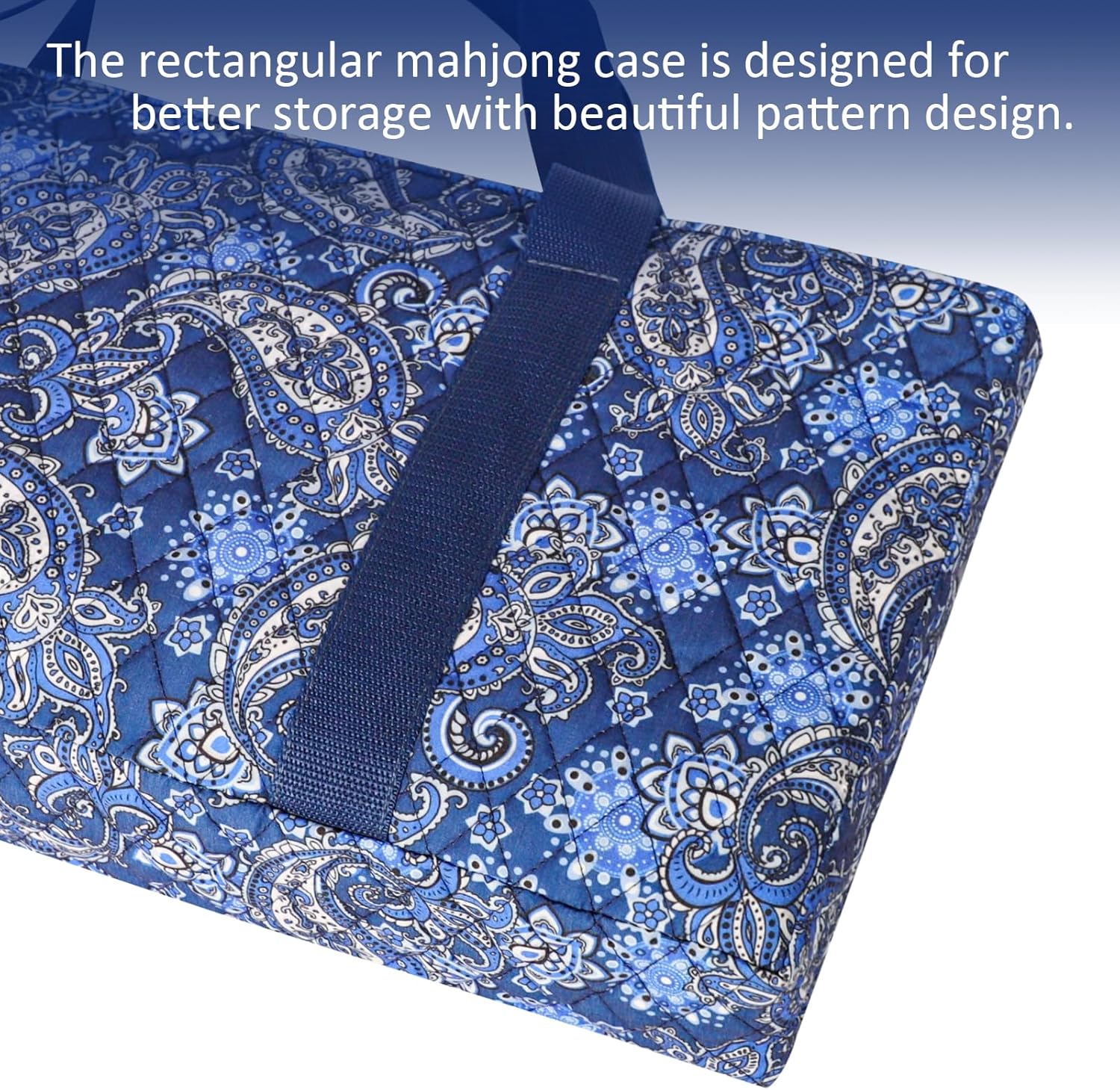 166 Quality White Tiles Mahjong Game Set with Blue Printed Carrying Bag K740493