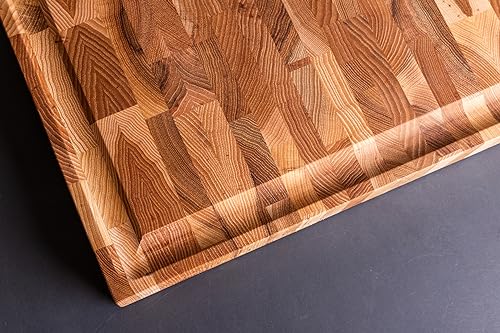 Maple End Grain Cutting Board with Juice Groove, 20 x 14.5 x 2.25 Inches R6547