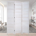 White 3 Panel Wood Room Divider D417