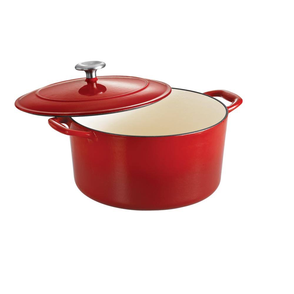 6.5 qt Round Enameled Cast Iron Dutch Oven in Gradated Red with Lid R26310