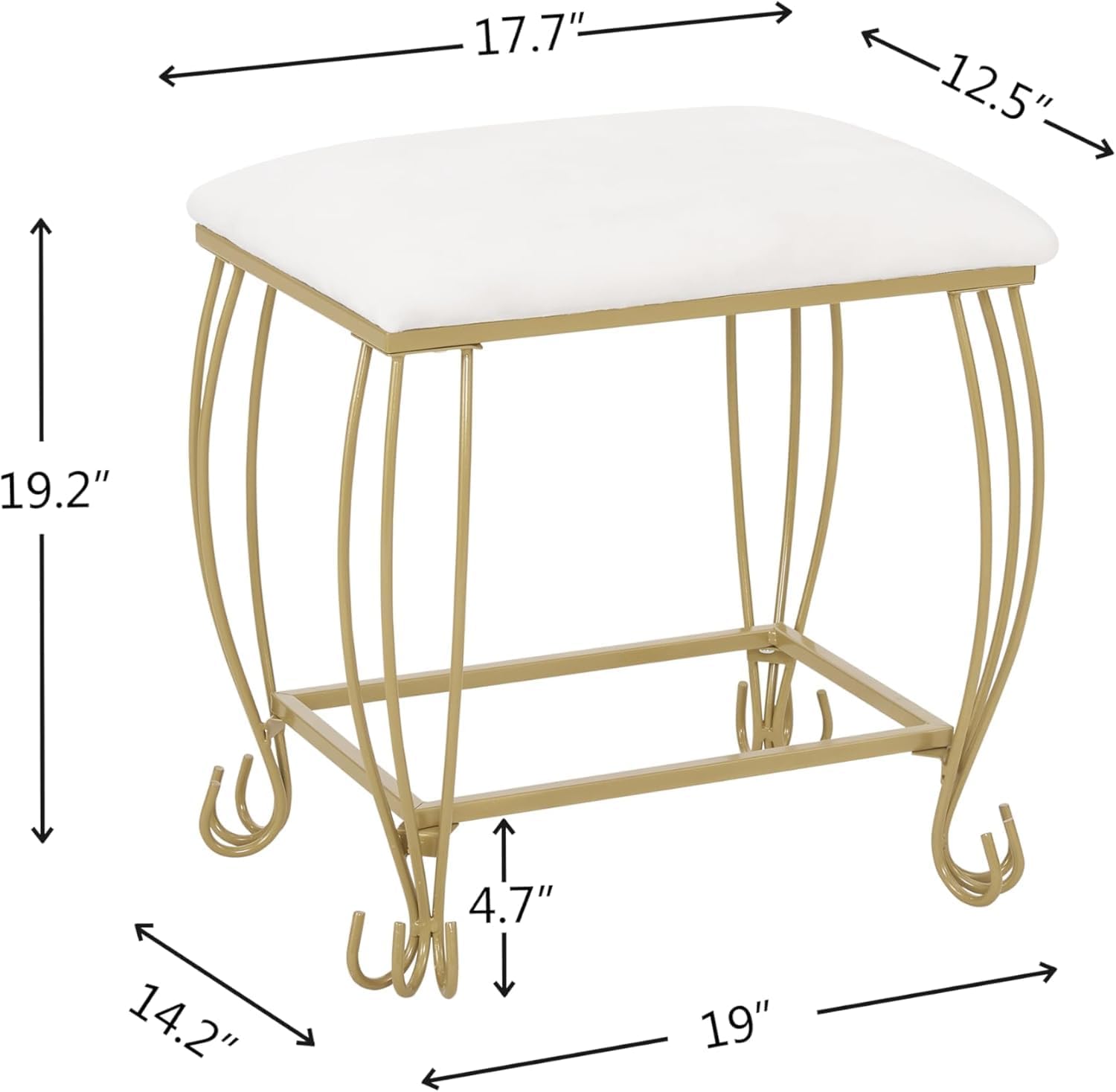 White Vanity Mirror Table Set with Stool Z25171