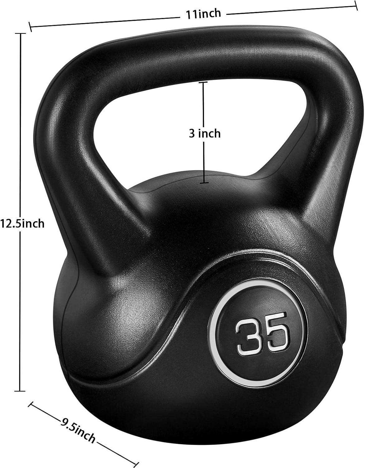 35lbs Kettlebell Weights with Wide Flat Base Textured Grip G120984