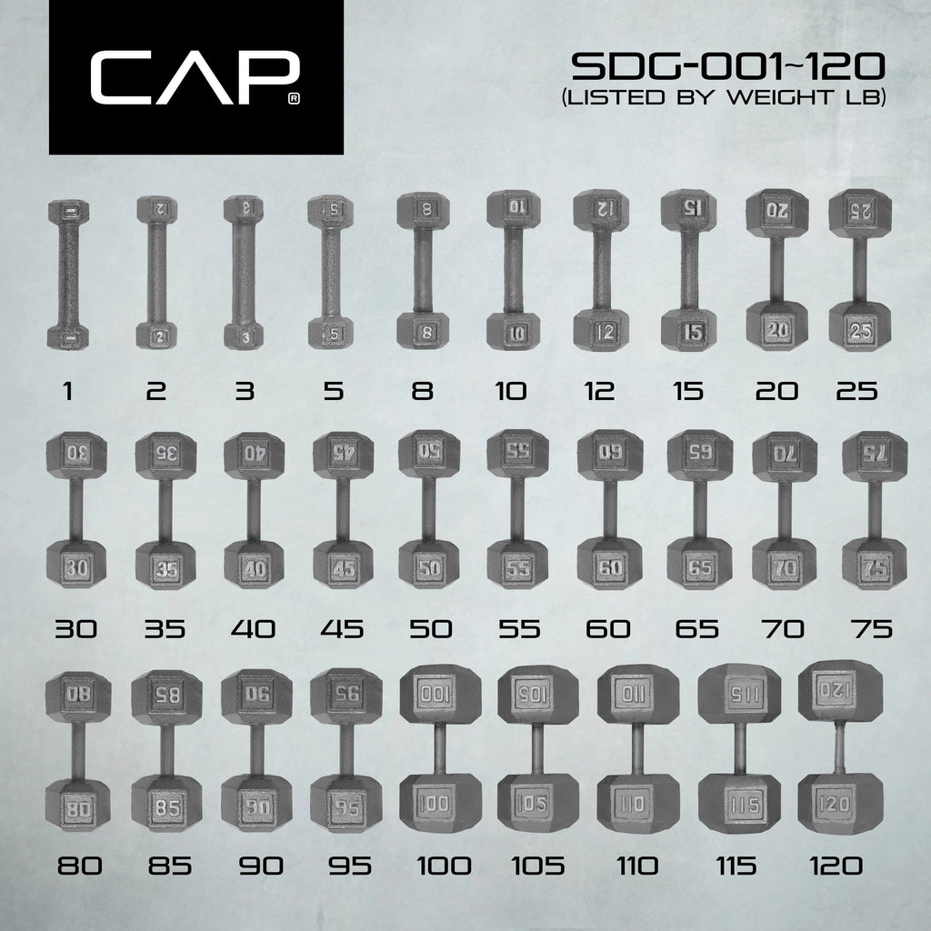 25lb Cast Iron Hex Dumbbell A154916