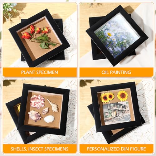 Black 5x5 Inch 5x7 Inch Wood Shadow Box Display Case W839