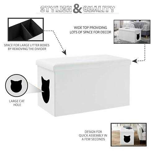 Cat Litter Box Enclosure Bench Ottoman M8039
