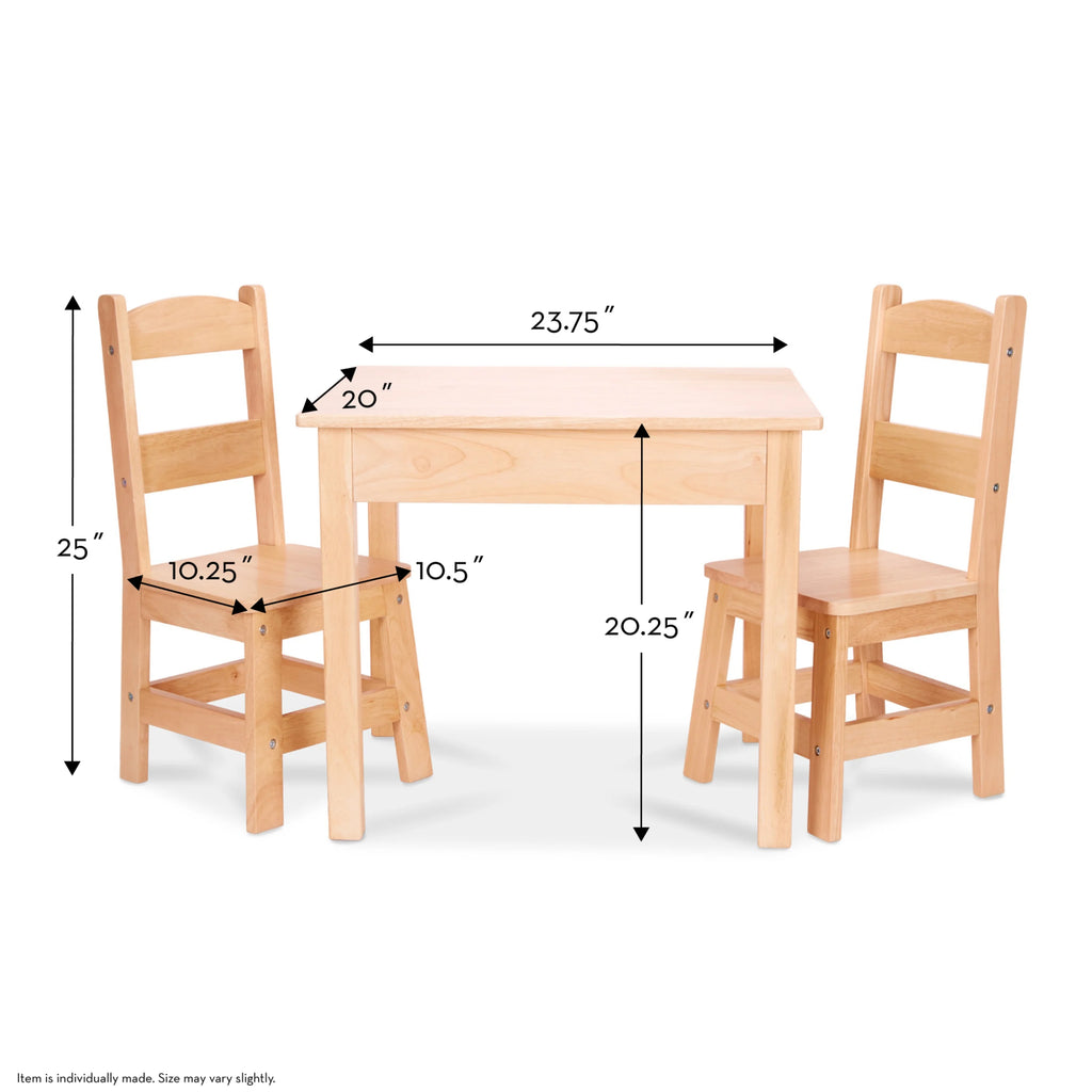 Solid Wood Table and 2 Chairs Set J490
