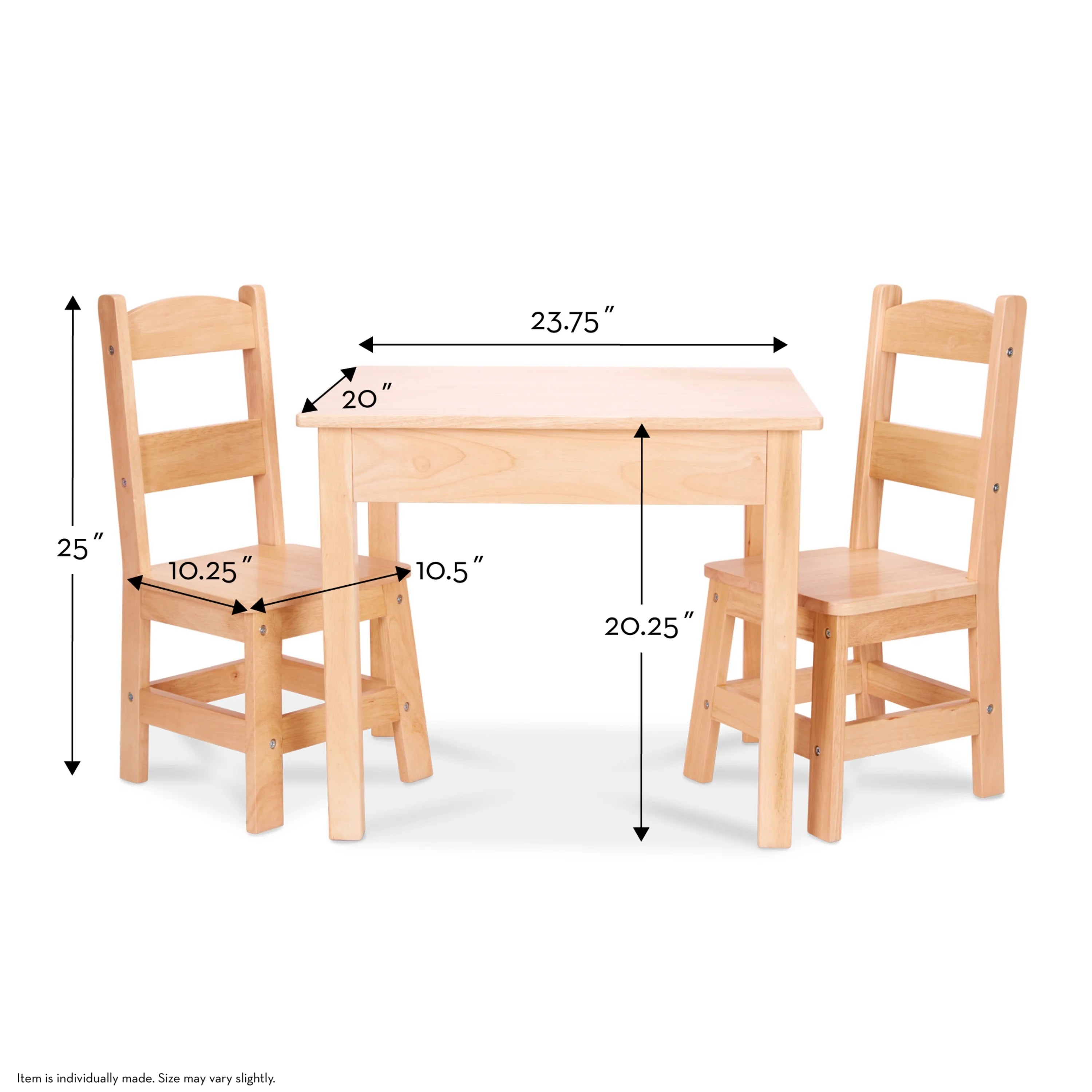 Solid Wood Table and 2 Chairs Set J490