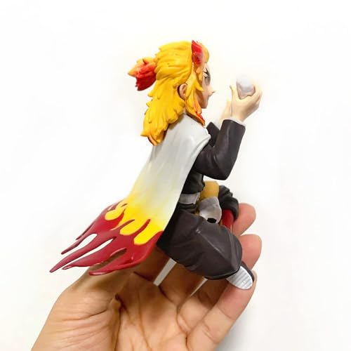 Anime Devil Slayer Eating Rice Balls Sitting Pose Action Figure Toy W604645