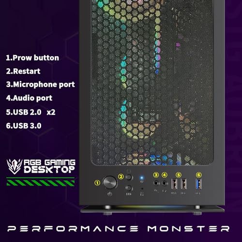 Gaming Desktop PC, Radeon RX 580 8G, Intel Core i7 3.4G, 16G DDR3, 1T SSD Y23665