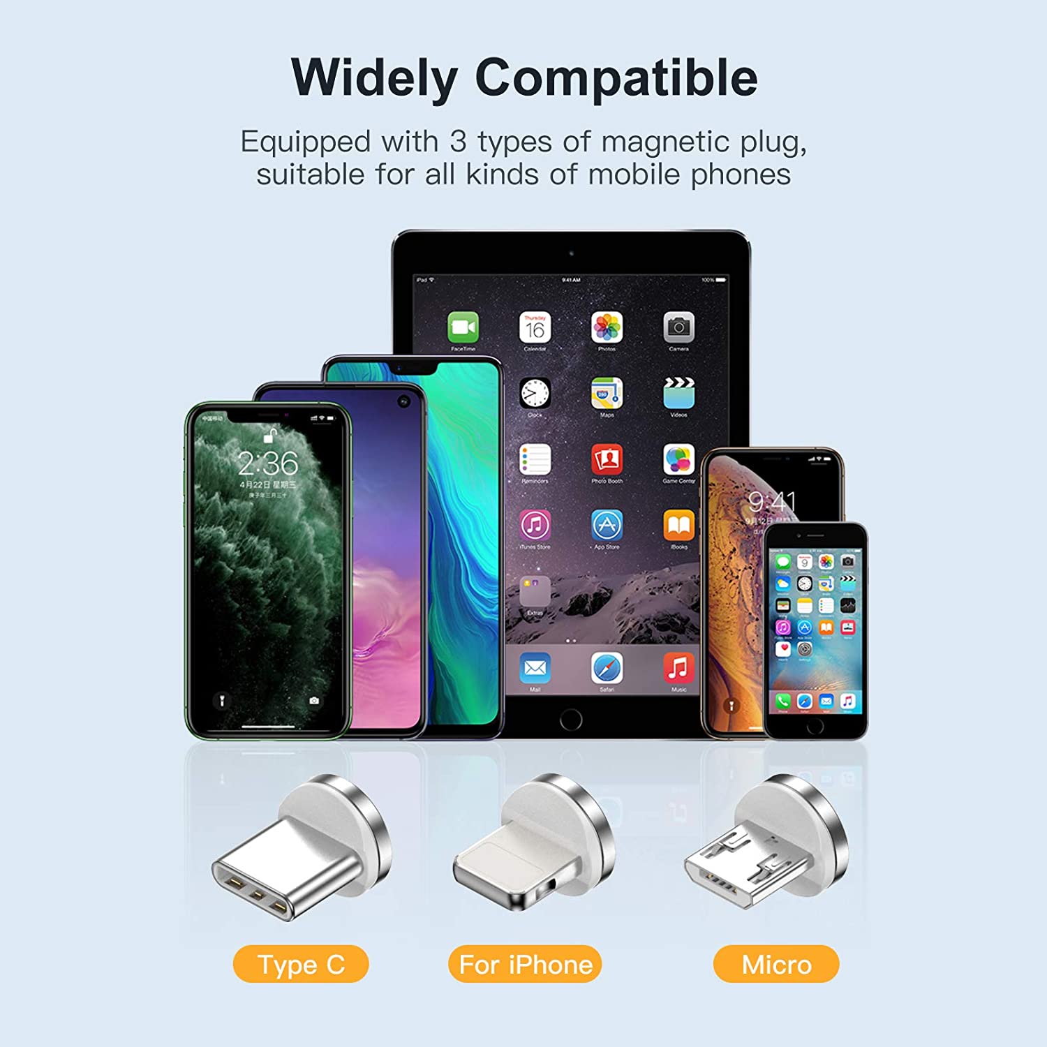 3 in 1 Magnetic 3000mAh Mini External Battery Pack Portable Charger with 3 Plugs (Black) B2944