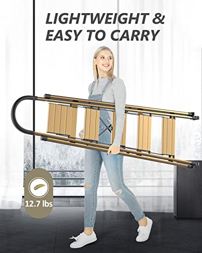 5 Step Folding Black Aluminum Ladder with Anti-Slip Pedal V314492