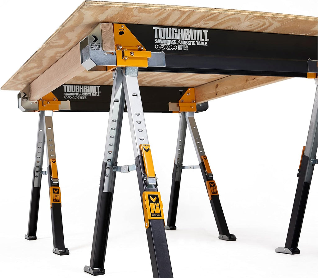 Folding Sawhorse, 100% High Grade Steel, 2 Pack U48170