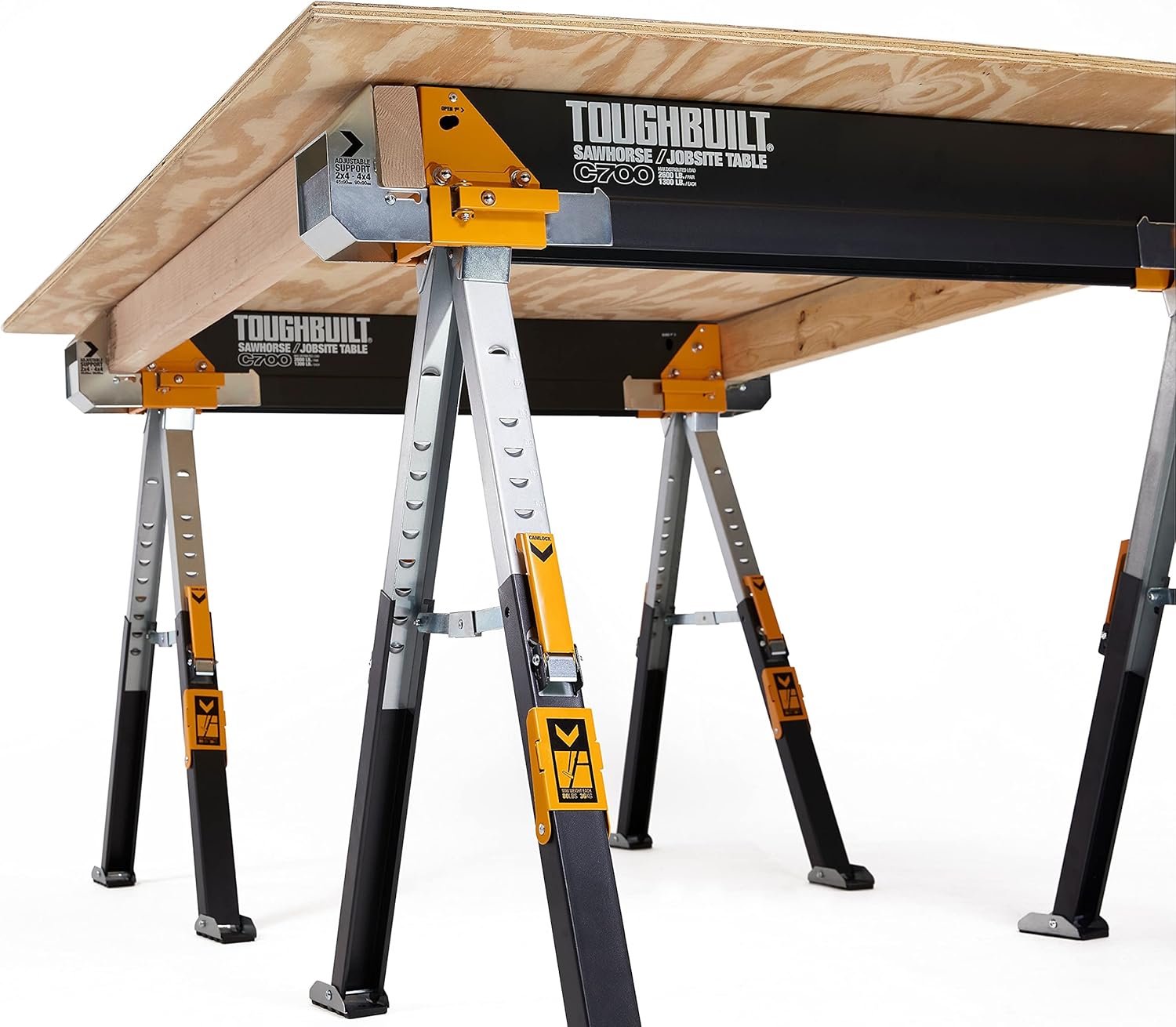 Folding Sawhorse, 100% High Grade Steel, 2 Pack U48170