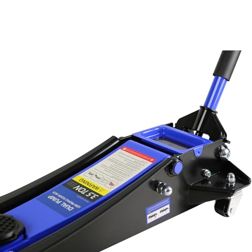 3 Ton Low Profile Hydraulic Steel Floor Jack with Dual Pump Pistons, 6000 lbs Capacity, Lifting Range 3.3"-18.5" Y1988