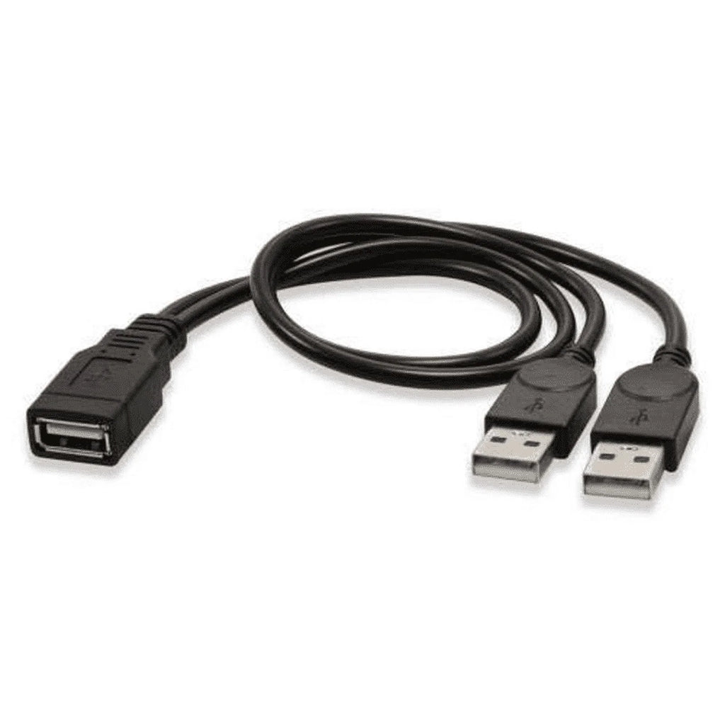 2.0 USB One Female Two Male Data Charging Cable 30cm S224310