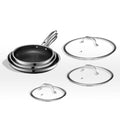 6-Piece Nonstick Fry Pan Set with Tempered Glass Lids H8981