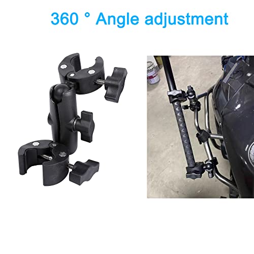 Motorcycle Mount Kit with Double Clamps Handlebar Holder and 155cm Selfie Stick D127951