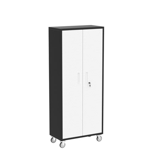 Tall Metal Garage Storage Cabinet with Wheels V268627